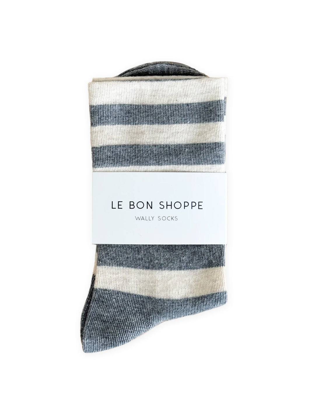 wally socks in wide grey stripe