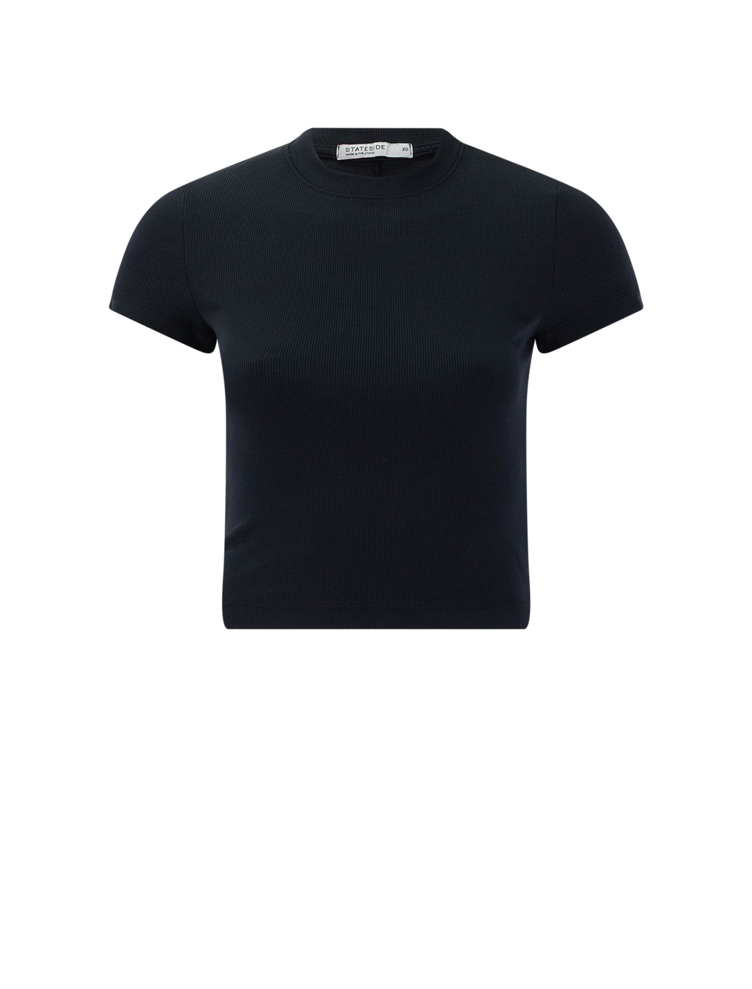 fine rib baby tee in black