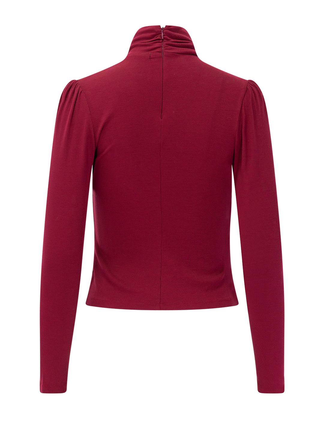 fine rib turtleneck in ruby