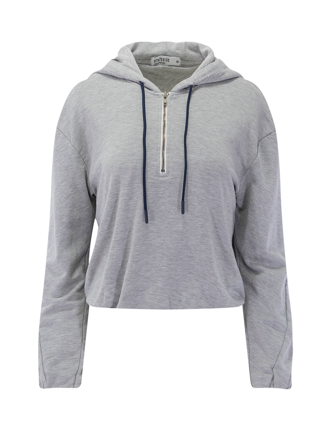 softest fleece half zip hoodie in heather grey