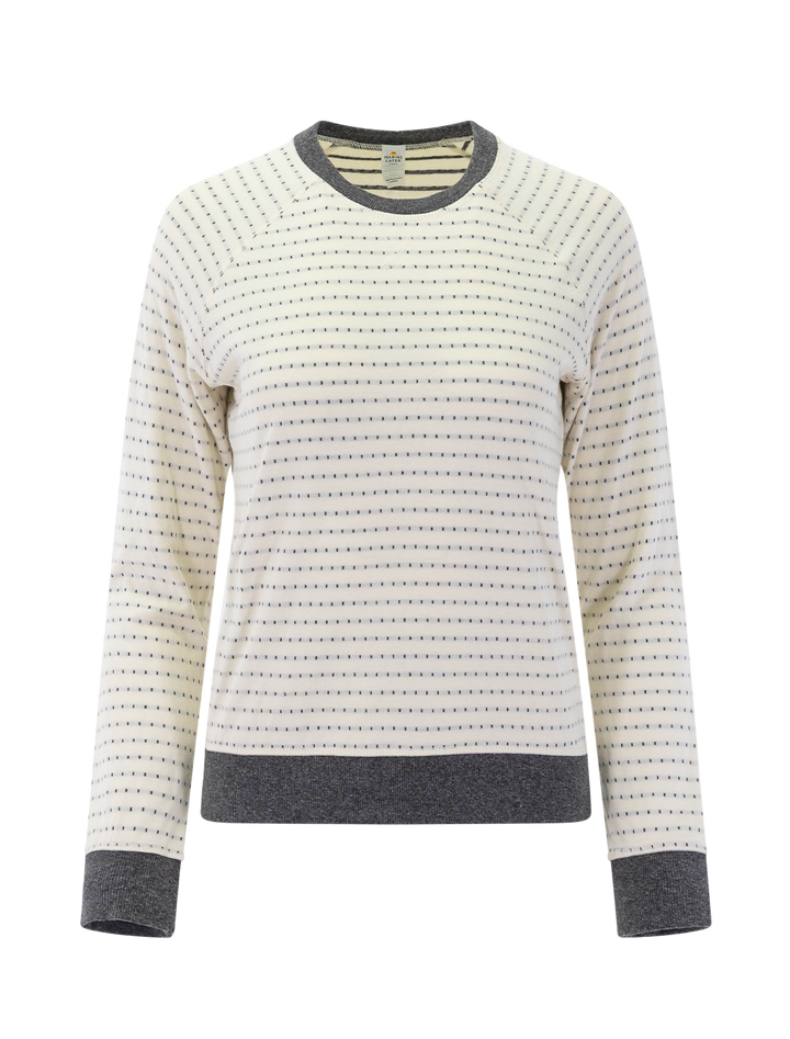 reversible raglan top in light heather grey