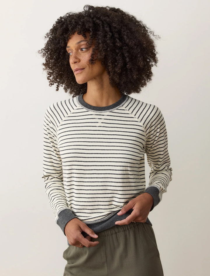 reversible raglan top in light heather grey