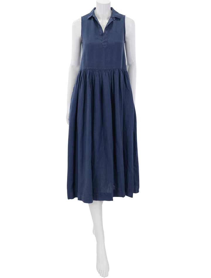 daphne dress in navy linen