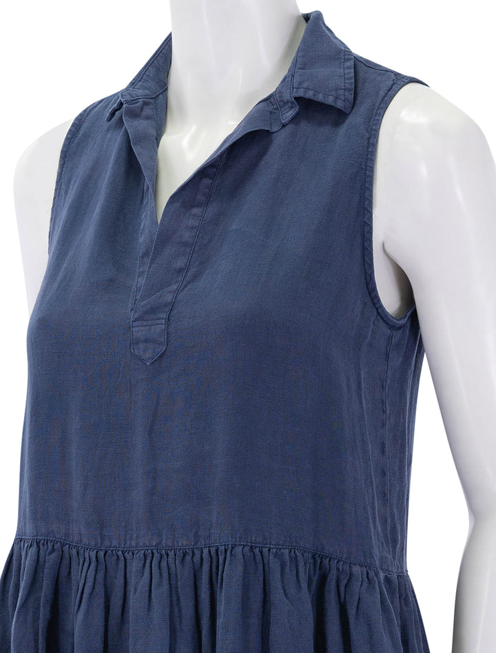 daphne dress in navy linen