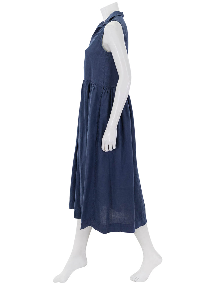 daphne dress in navy linen