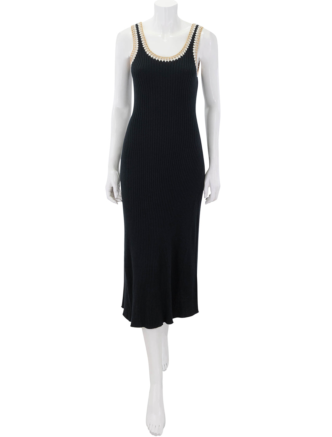 front view of colleen dress in black