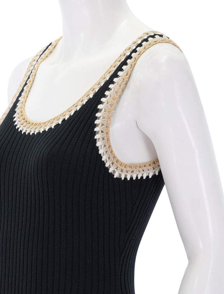 close up view of colleen dress in black