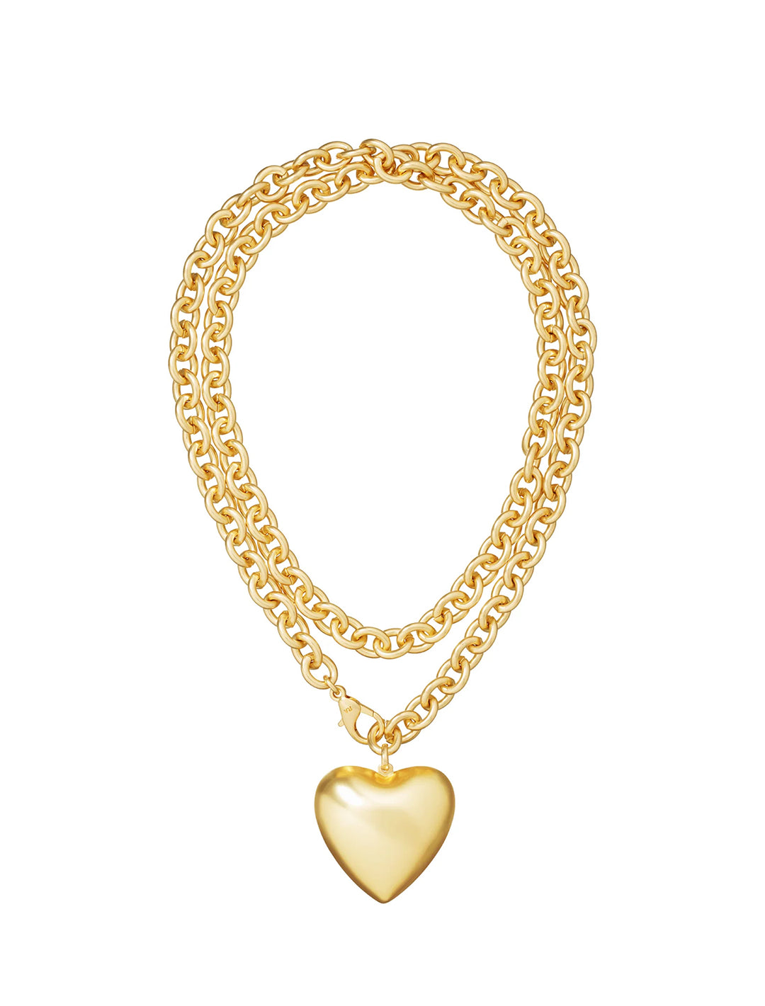 the puffy heart necklace in gold