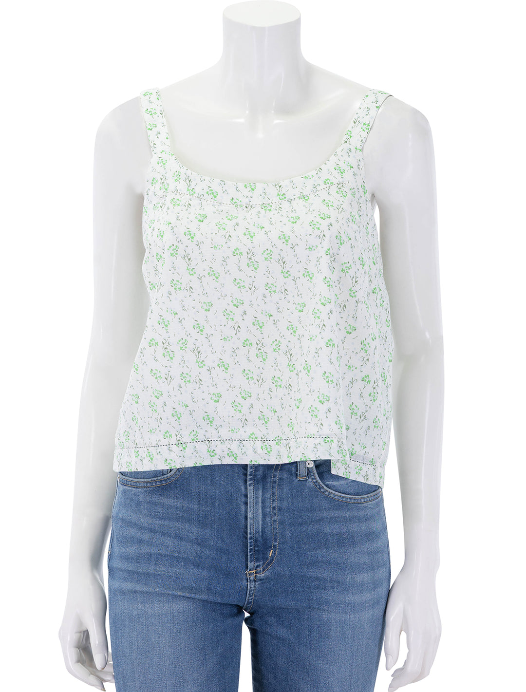 front view of button back tank in julep