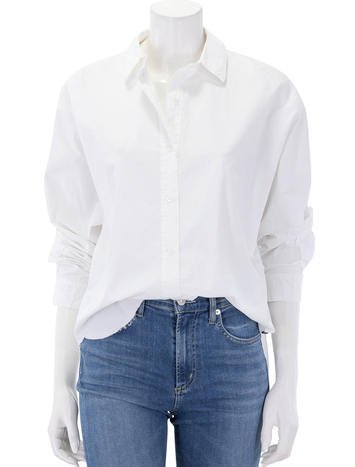 fine poplin dolman shirt in white