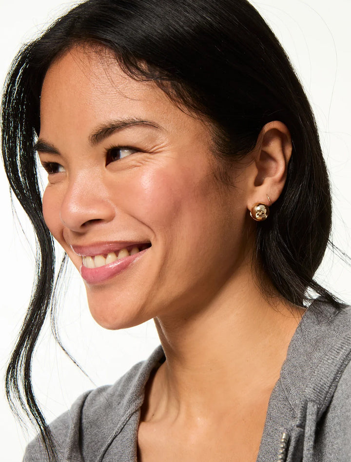 baby ball earrings in gold