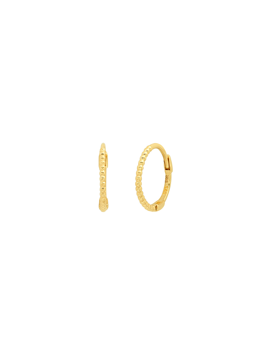 14k gold textured hoops