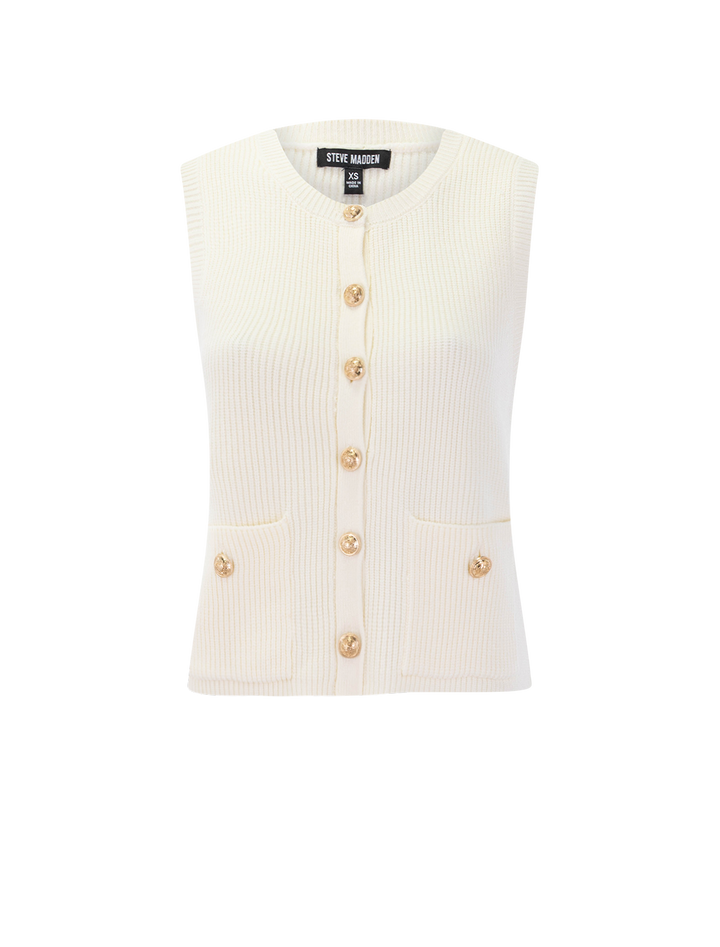 aliya sweater vest in cream