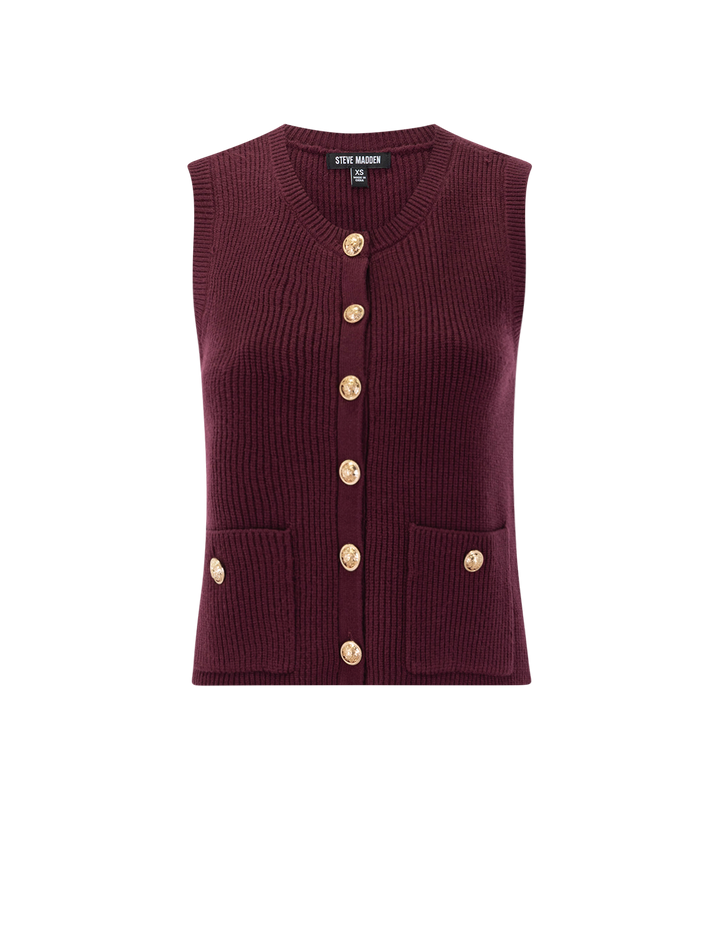 aliya sweater vest in wine