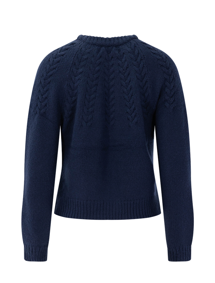 everly cable cardigan in true navy