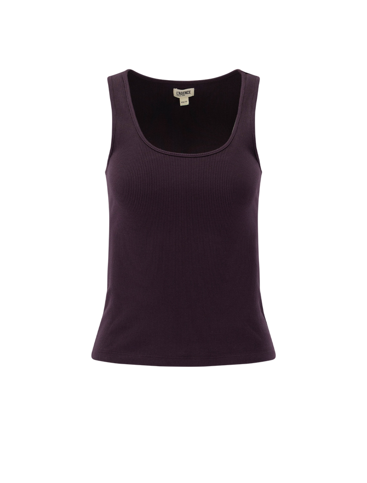 adira scoop neck tank in dark malbec