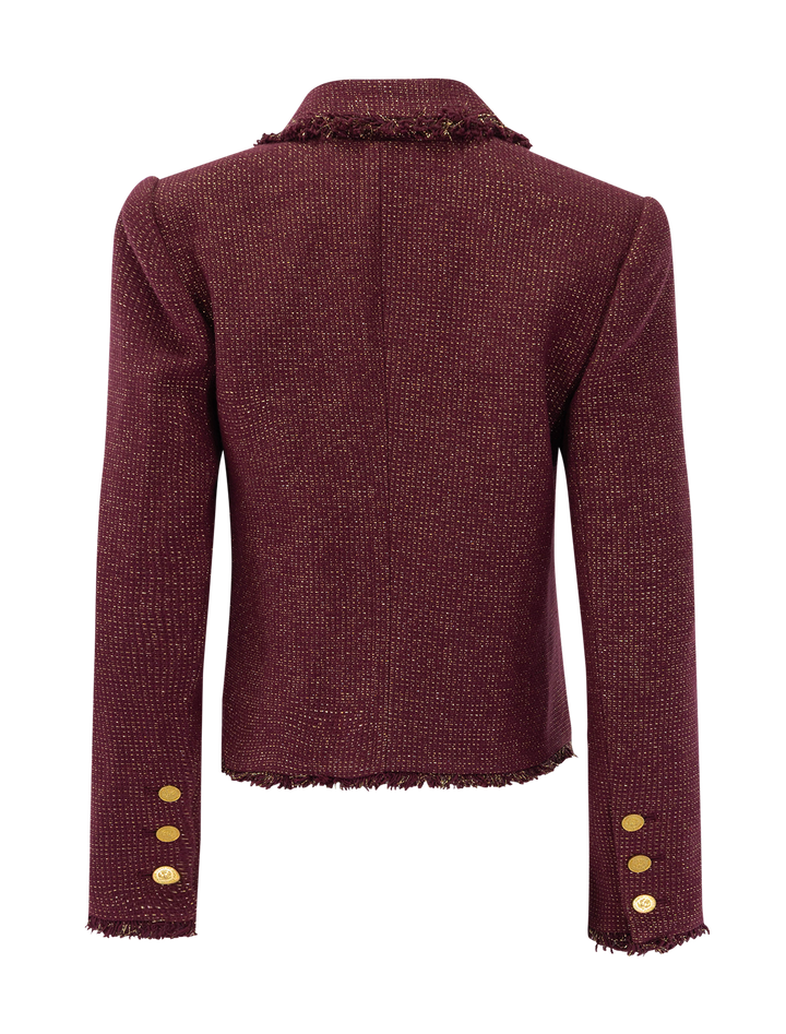 sylvia collared jacket in malbec