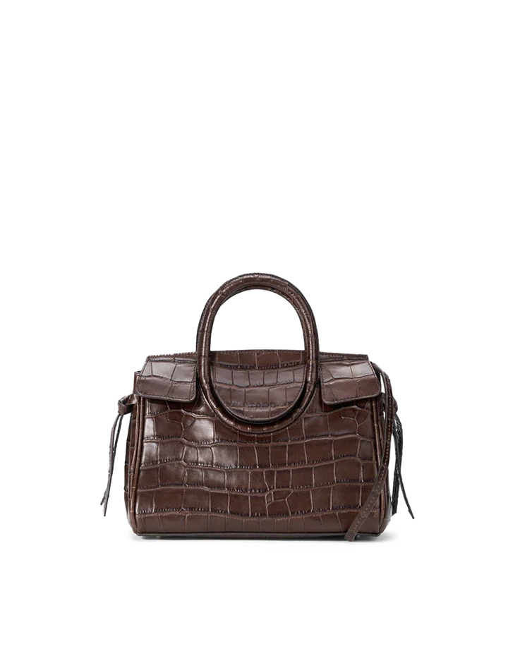 maude mini carryall in espresso croc