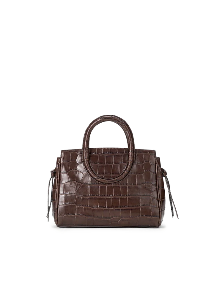 maude mini carryall in espresso croc