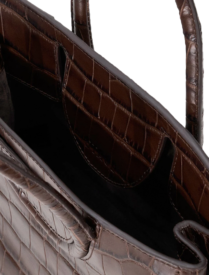maude mini carryall in espresso croc