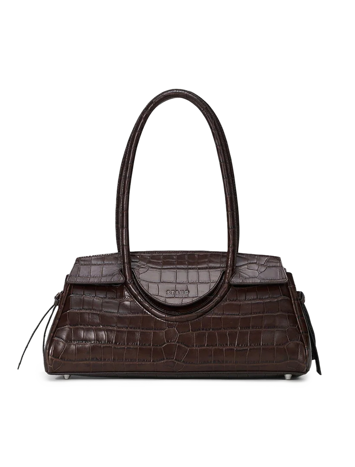 maude shoulder bag in espresso croc