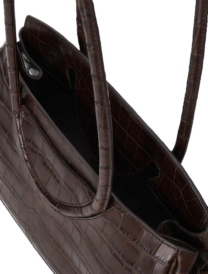 maude shoulder bag in espresso croc