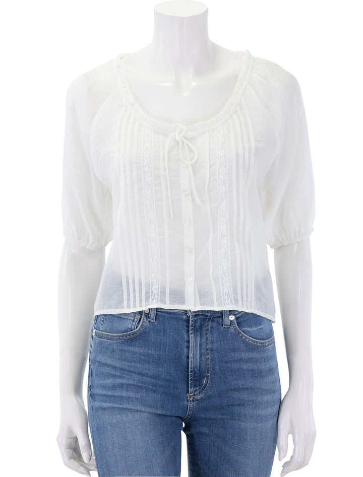 front view of lana top in antique white