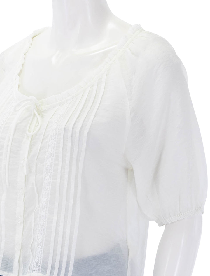 close up view of lana top in antique white