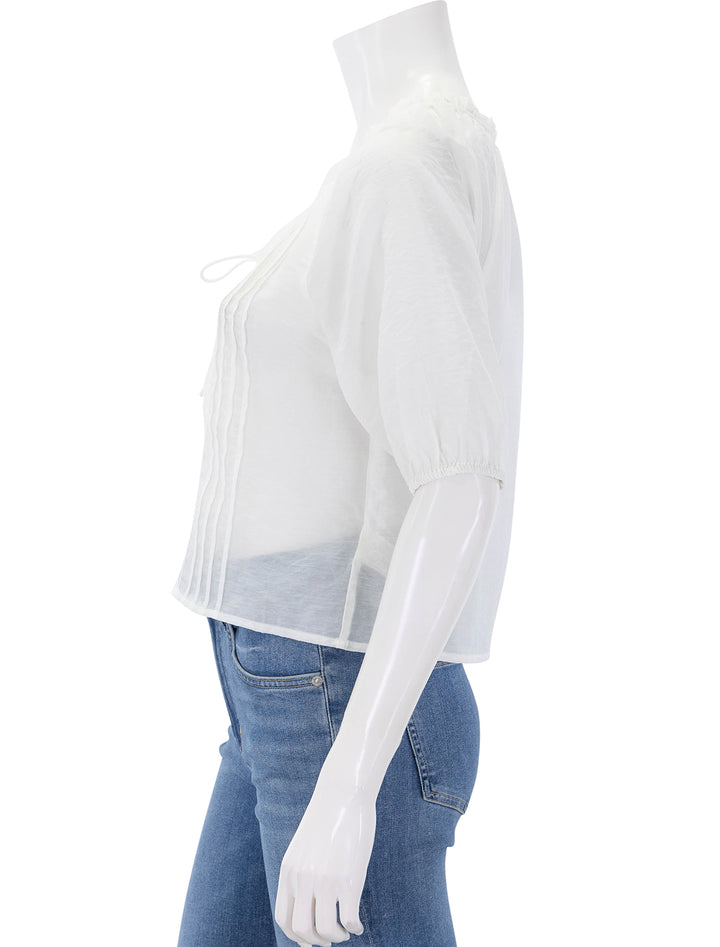 side view of lana top in antique white