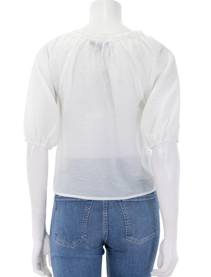 back view of lana top in antique white