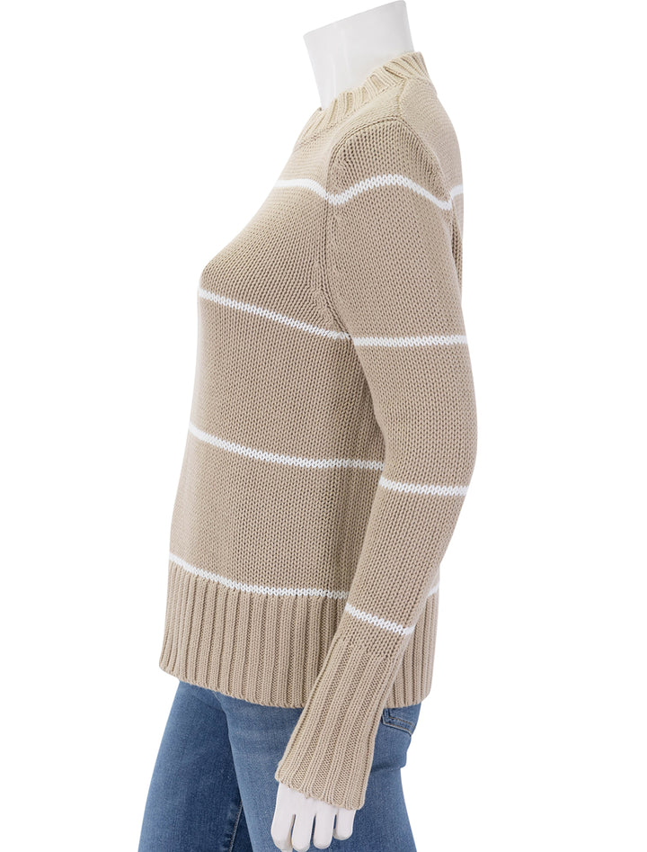 the tatum in sand and white ministripe