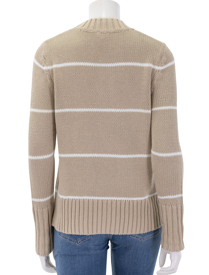 the tatum in sand and white ministripe