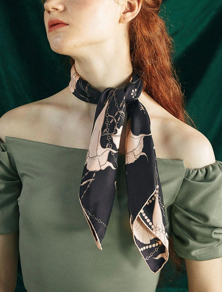 datura silk bandana in espresso