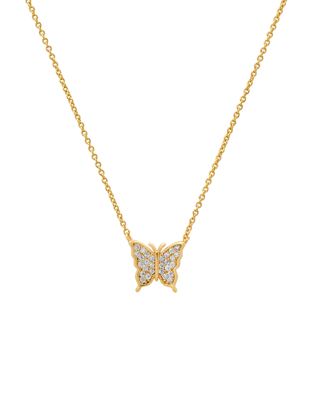 pave butterfly pendant necklace