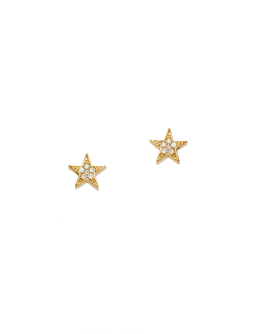 cz star studs in gold