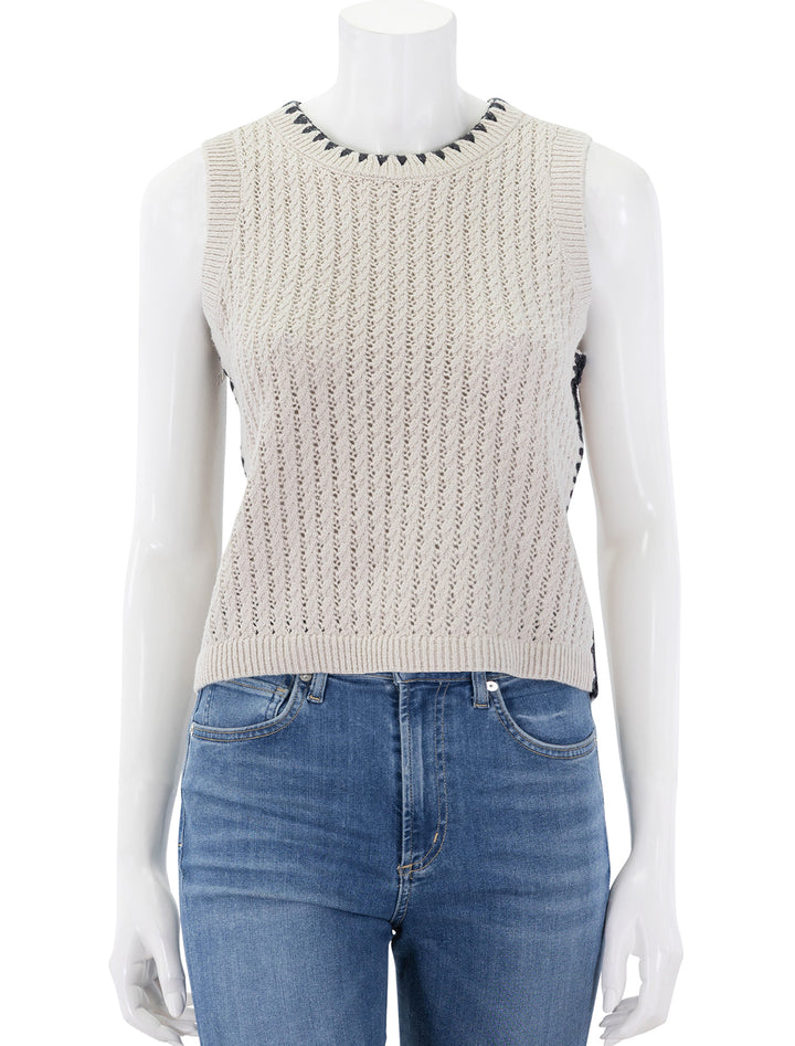 clara sweater tank in linen