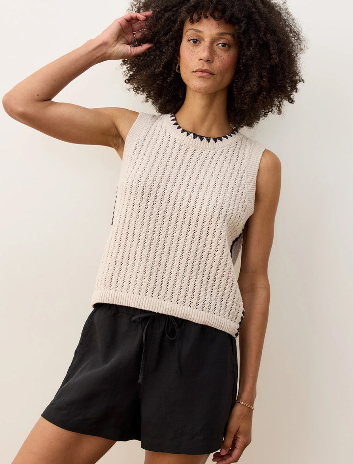 clara sweater tank in linen