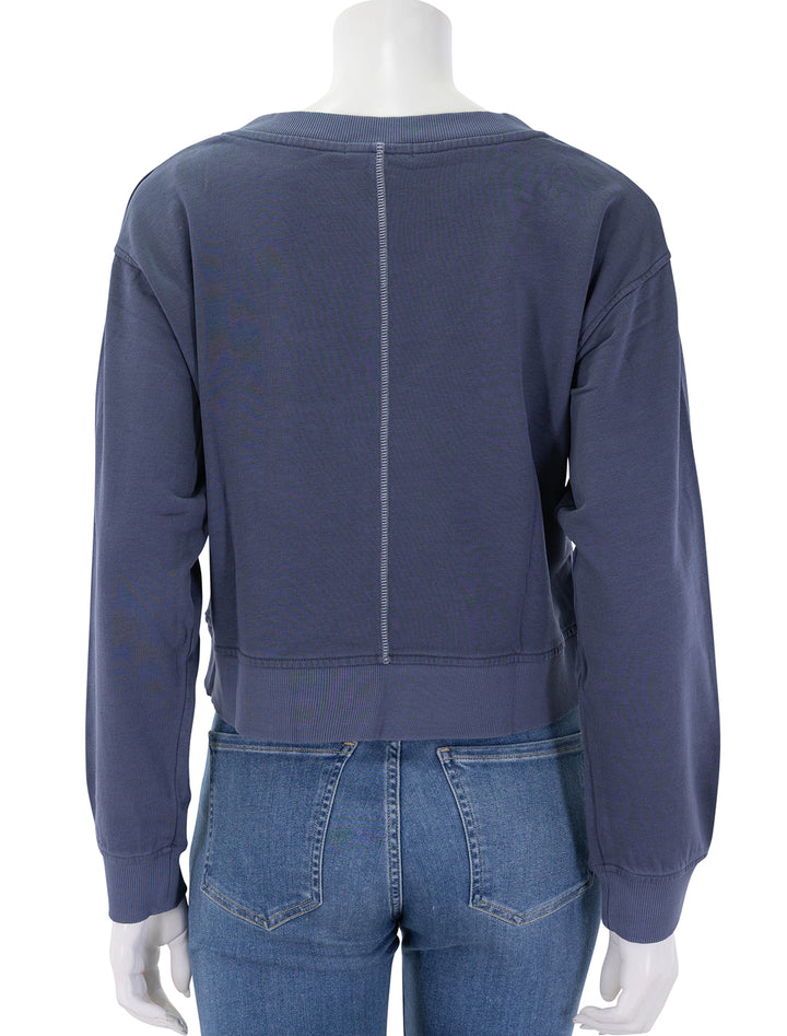 cloud 9 terry v-neck sweatshirt in faded indigo