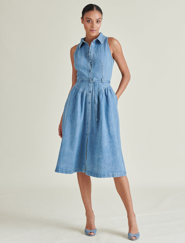 mary dress in denim