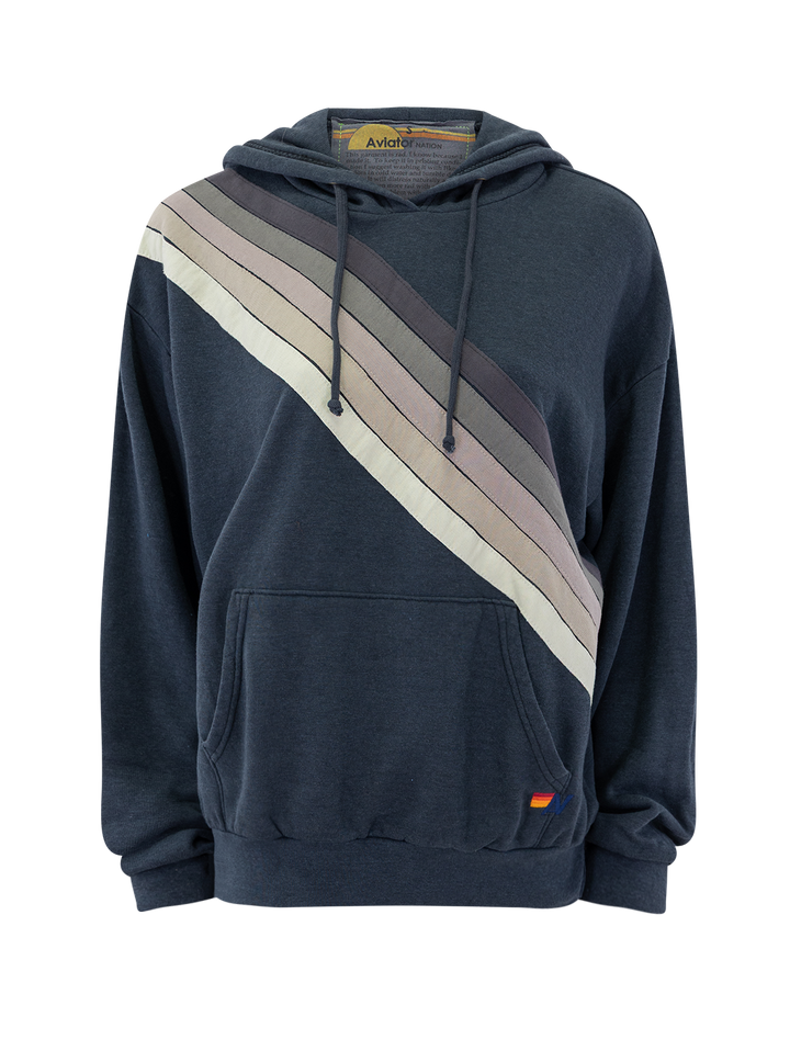 cross stripe hoodie in charcoal