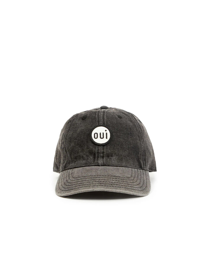 oui faded black denim baseball hat