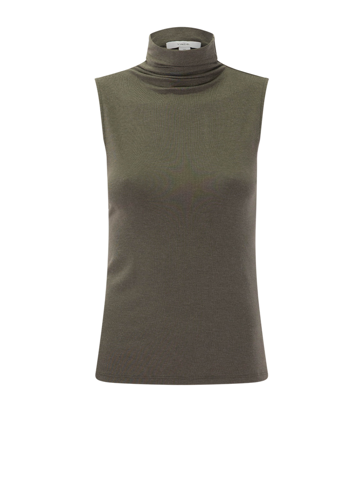 sleeveless turtleneck in cypress