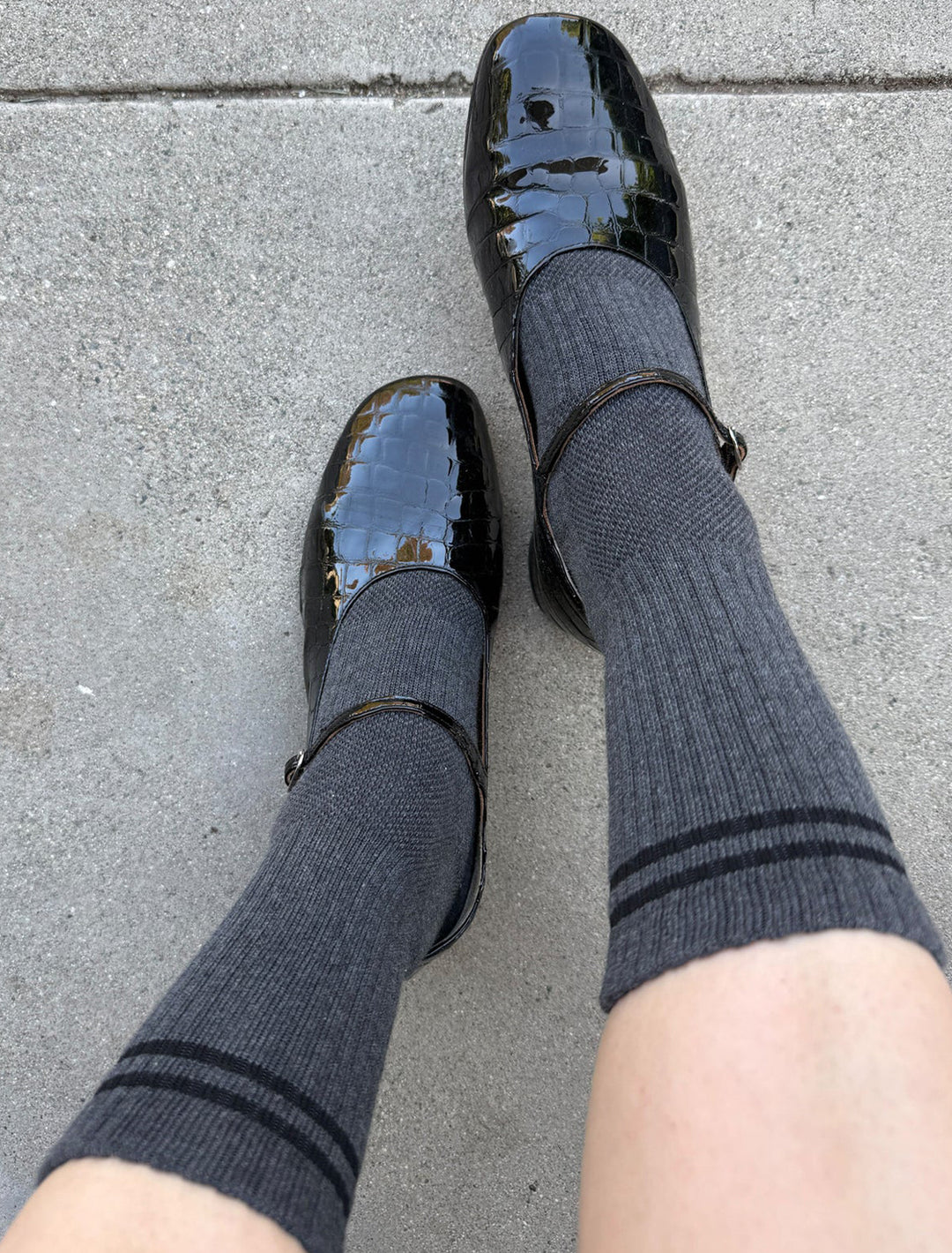 boyfriend socks in charcoal