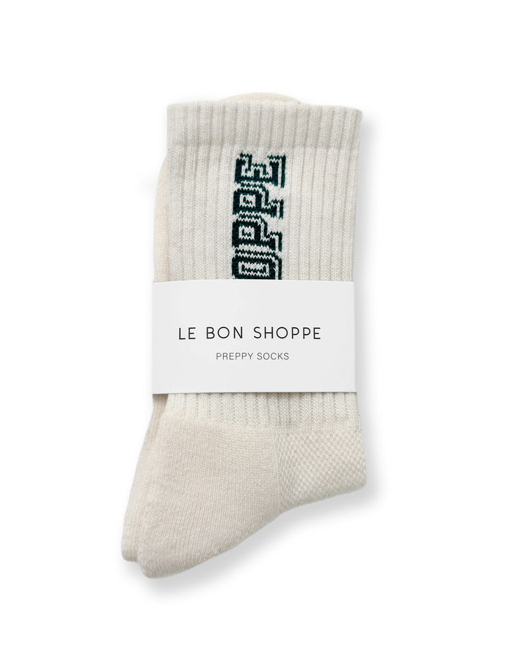 preppy socks in canvas + green