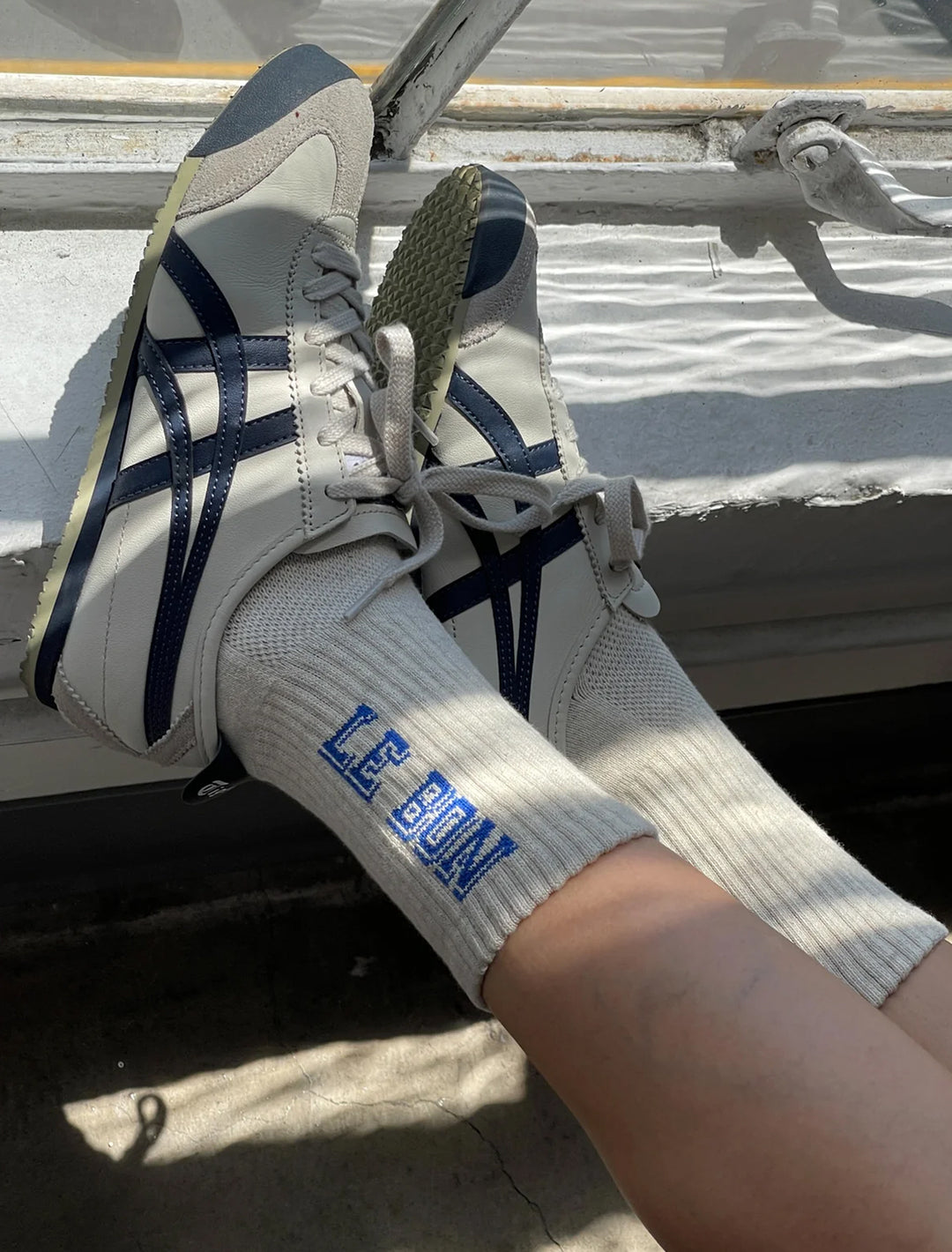 preppy socks in ice + blue