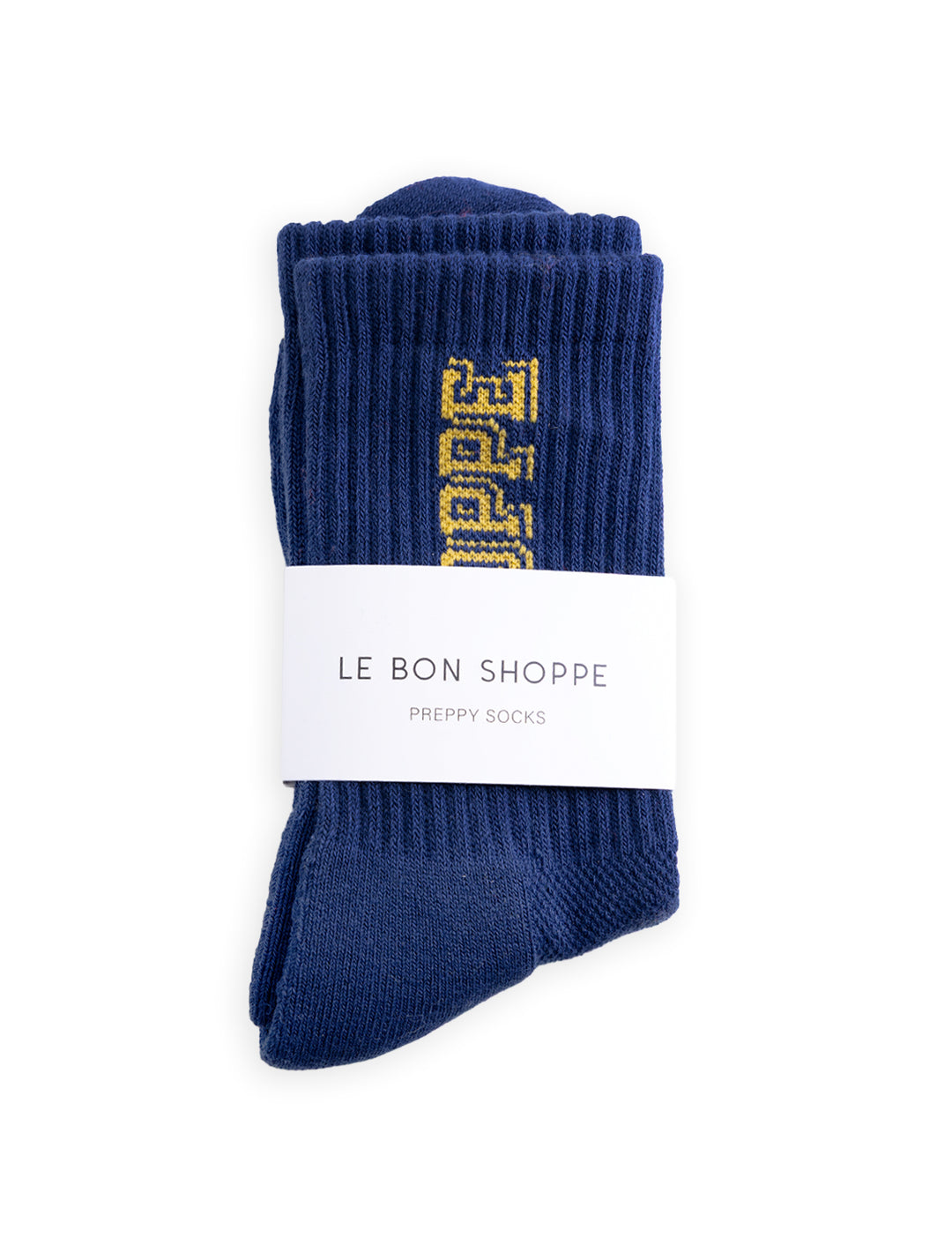 preppy socks in navy + gold