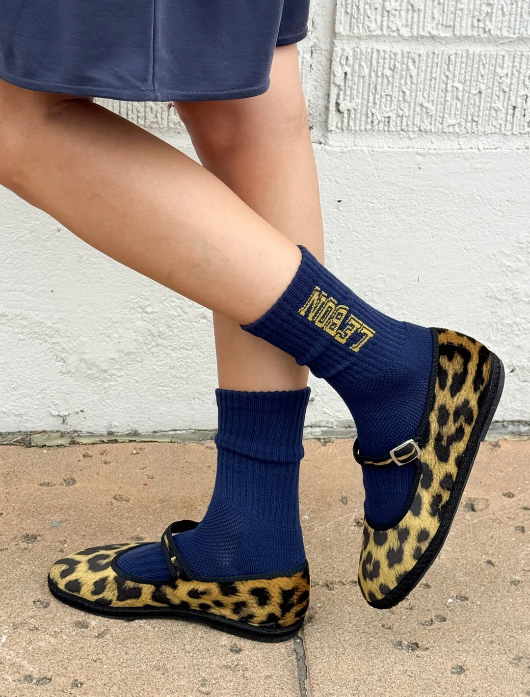 preppy socks in navy + gold
