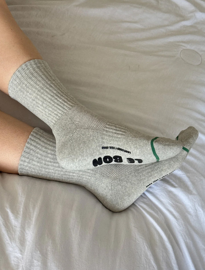 hugger socks in heather grey + black