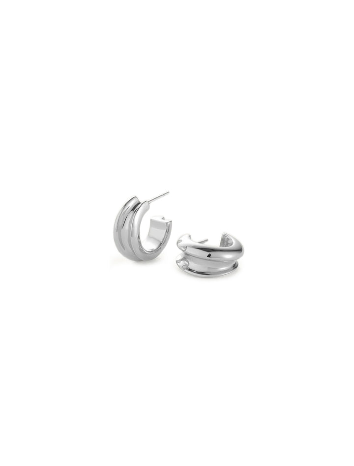 mini lennon hoops in silver