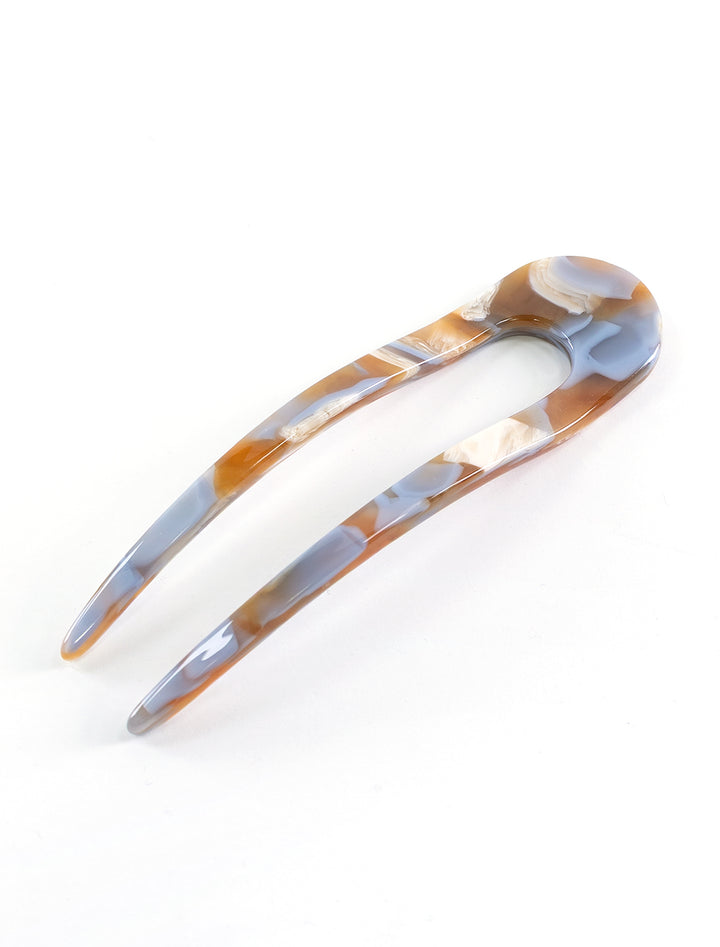 french hair pin in blueberry caramel